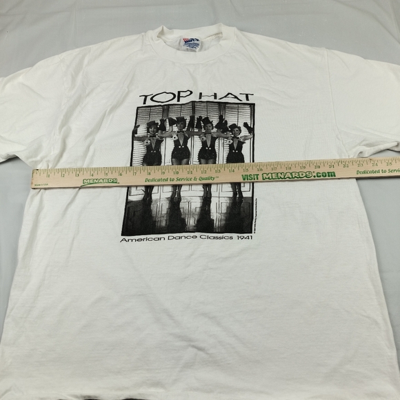 VTG 90s Tap Musical Dance Movie Top Hat SINGLE STICH T Shirt XL Hanes Beefy T - Picture 15 of 16